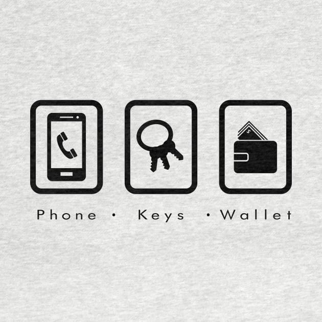 PKW- Phone Keys Wallet Check - dark by straightupdzign